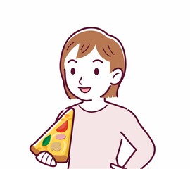 ピザを食べる人