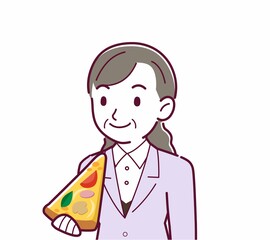 ピザを食べる人