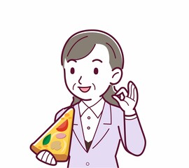 ピザを食べる人