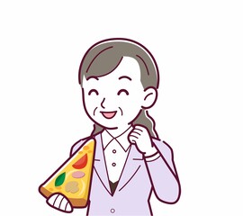 ピザを食べる人
