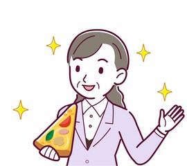 ピザを食べる人