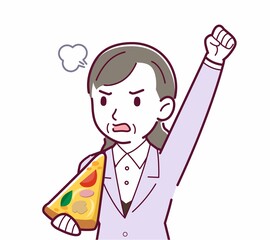 ピザを食べる人