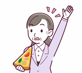 ピザを食べる人