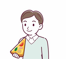 ピザを食べる人