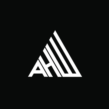 A H W letter logo vector design on black color background. ahw icon