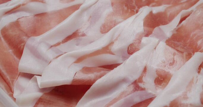Close up of parma ham