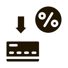 Card Percentage Icon Vector Glyph Illustration