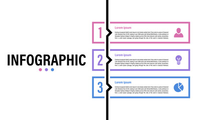 Infographic design template with business concept vector illustration with 3 steps or options or processes represent work flow or diagram