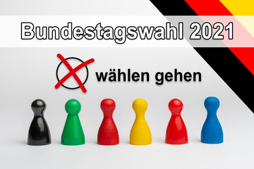 Bundestagswahl und Landtagswahl - wählen gehen - Symbole für die Parteien bei der Wahl