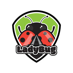 Fototapeta na wymiar lady bug logo isolated on white background vector illustration