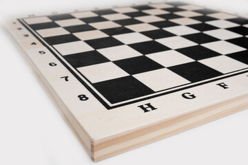 Empty chees game board. New beginning concept