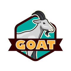 goat logo isolated on white background. vector illustration
