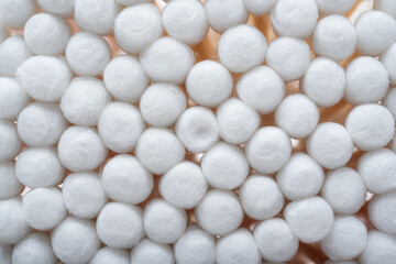 background of cotton swabs close-up