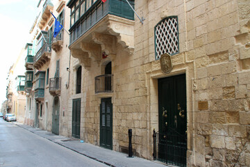Fototapeta na wymiar stone building (french embassy) in valletta in malta 