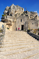 Fototapeta na wymiar The Church of Santa Maria de Idris built into the rock, Sasso Caveoso, Matera, Basilicata, Italy, Europe