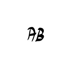 AB initial handwriting logo for identity