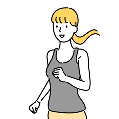 ランニングしている女性のイラスト素材