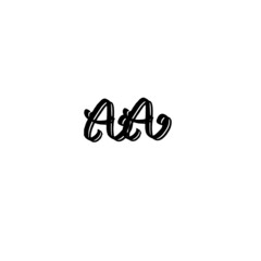 Initial AA handwritten monogram and elegant logo design
