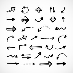  Vector set of hand-drawn arrows, elements for presentation