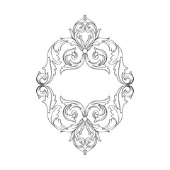 Calligraphic design elements: page decoration, Premium Quality and Satisfaction Guarantee Label, antique and baroque frames and floral ornaments, grunge frames.