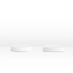 white stand for product illustration vector, space for object with white background design 