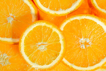 Oranges citrus fruits orange slices collection food background fresh fruit