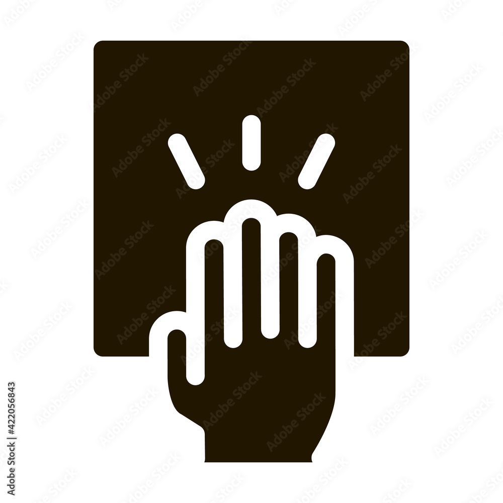 Poster hand clapping icon vector glyph illustration