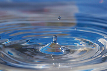 Macro of a falling water-droplet