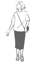 Fashion illustration of young woman