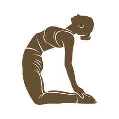 Vector illustration of yoga of a girl in a pose. crossfit girl designs