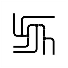 Pipe Icon, Plumbing Work, Gas,, Air, Water, Oil, Liquid Pipeline
