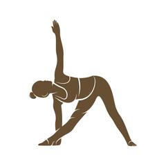 Vector illustration of yoga of a girl in a pose. crossfit girl designs