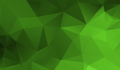 Naklejka na ściany i meble Green gradient Abstract Triangle Background. 3D Triangles. Modern Wallpaper.