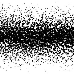 Background with irregular, chaotic dots, points, circle. Abstract monochrome pattern. Black and white color. Vector illustration Memphis style Random halftone. Pointillism