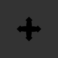 Cross flat icon. Christian religion symbol. Logo design element