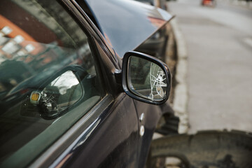 Fototapeta na wymiar car accident, close up on a wrecked car