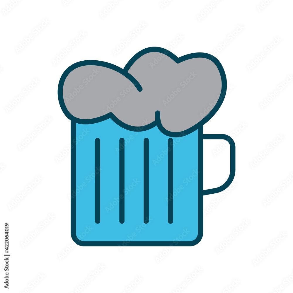 Poster Beer mug lineal color icon. Element of drinks icon for mobile concept and web apps. Premium icon on white background. Editable stroke. Design template vector
