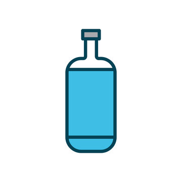Bottle lineal color icon. Editable stroke. Design template vector