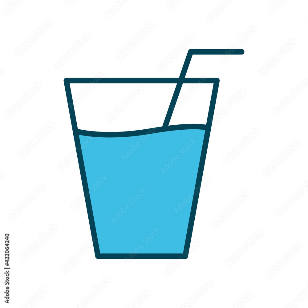 Poster drink lineal color icon. editable stroke. design template vector