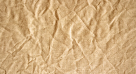 High detailed photo of old fabric. Beige canvas.