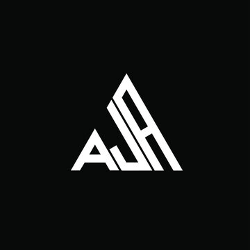 A J A letter logo vector design on black color background. aja icon