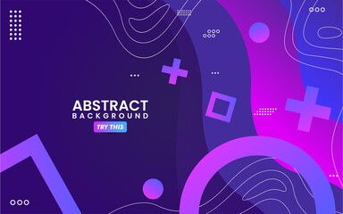 Abstract Colorful Purple with Geometric Shape Combination Background Design. Usable for Greeting Card, Banner, Landing Page, Presentation Background, Etc.