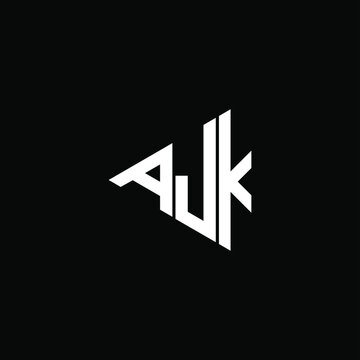 A J K letter logo vector design on black color background. AJK icon