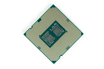 CPU Central Processing Unit or Microchip Computer isolated on white background