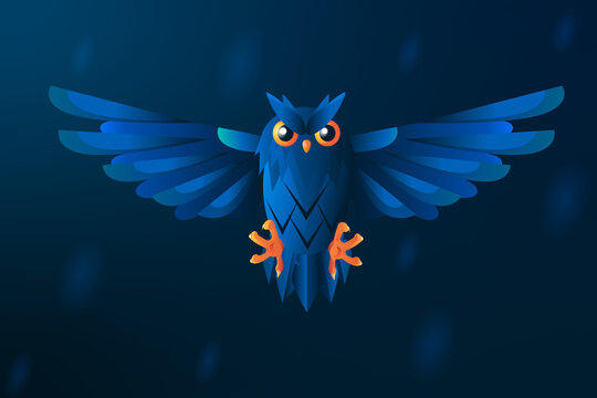 blue owl flying