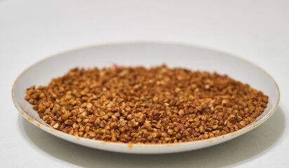 buckwheat groats as background texture for artists