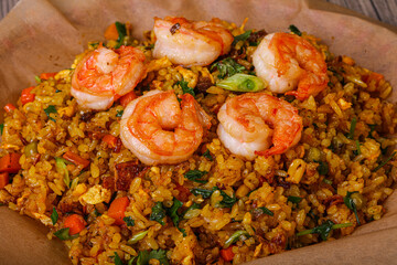 Asian cuisine - Fried Rice with prawn
