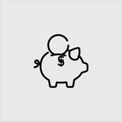 piggy bank icon sign vector