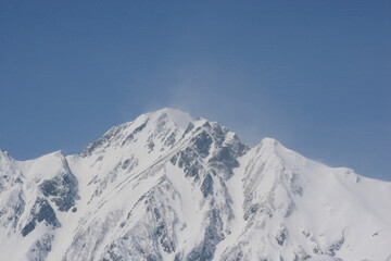 snow covered mountains