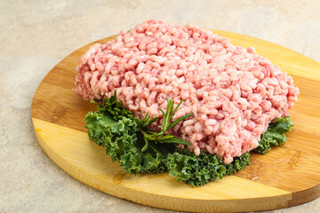 Raw pork minced meat for cooking